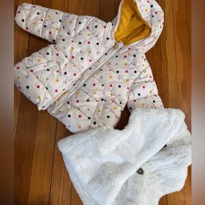 Puffer jacket and fur vest girls 12-18M